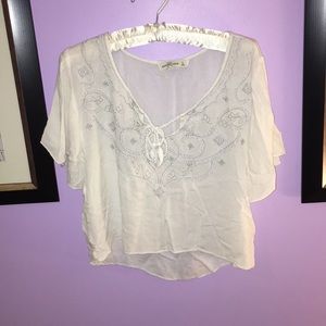 Loose Abercrombie And Fitch White Tee